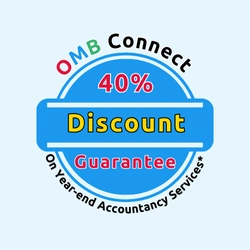 40% discount guarantee graphic for OMB Connect and Arthur’s Consultancy services