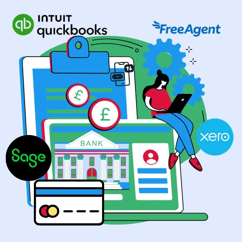 Bookkeeping and Software Bookkeeping software options including QuickBooks, FreeAgent, Xero, and Sage for managing finances