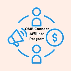 OMB Connect affiliate program graphic with icons of people, money, and a megaphone