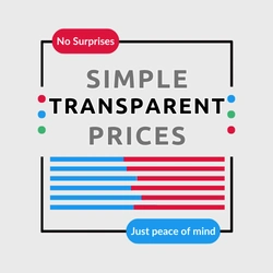 Simple transparent pricing graphic for OMB Connect services