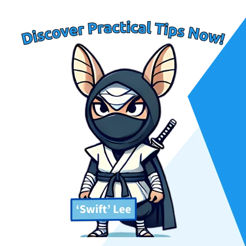 Swift' Lee character promoting practical business tips from OMB Connect