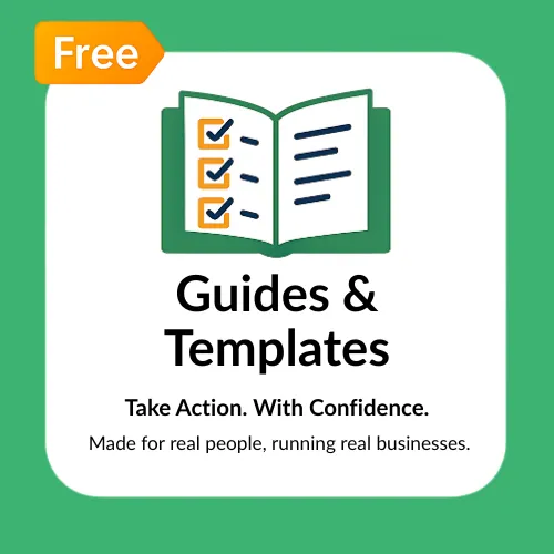 guides and templates Guides and templates graphic for business owners from OMB Connect